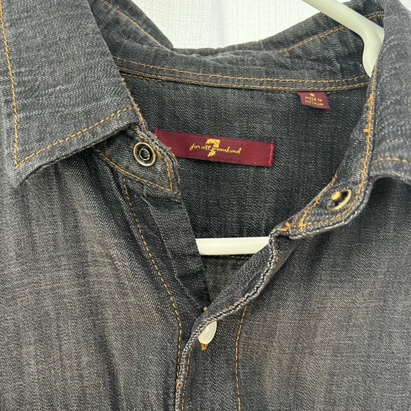 7 For All Mankind Men’s Button-down Grey Denim Shirt - Size Small - Picture 2 of 2